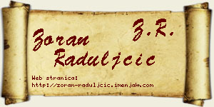 Zoran Raduljčić vizit kartica
